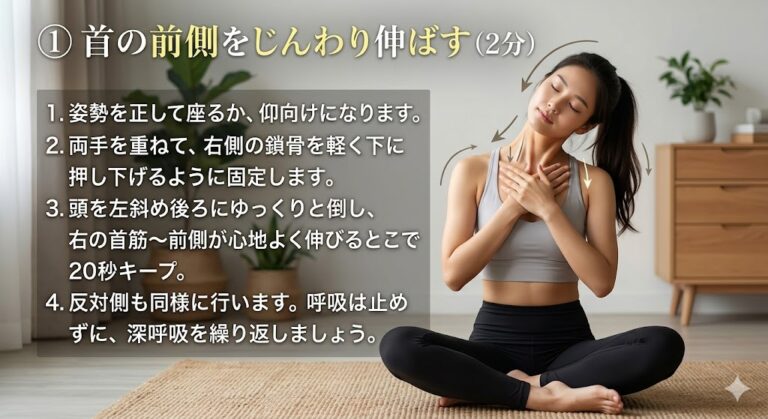 【所沢】巻き肩・猫背を根本改善！毎晩5分の首ストレッチ