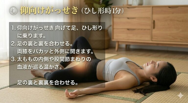 所沢で腰痛・股関節痛にお悩みの方へ｜柔道整復師が教える毎晩5分の股関節ストレッチ
